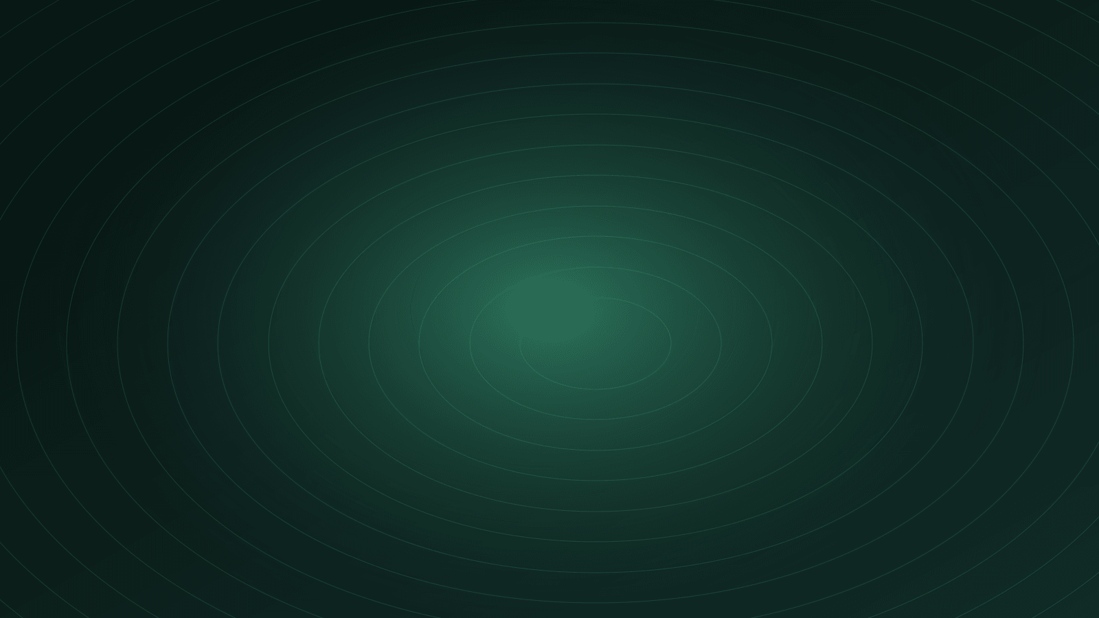 Wide green rings rippling outward across a dark background