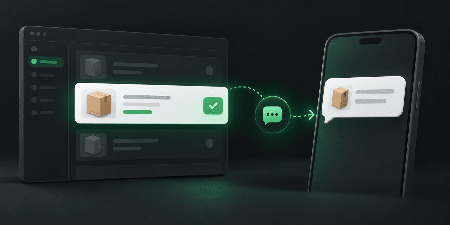 Order status update being delivered to a customer by a messaging workflow