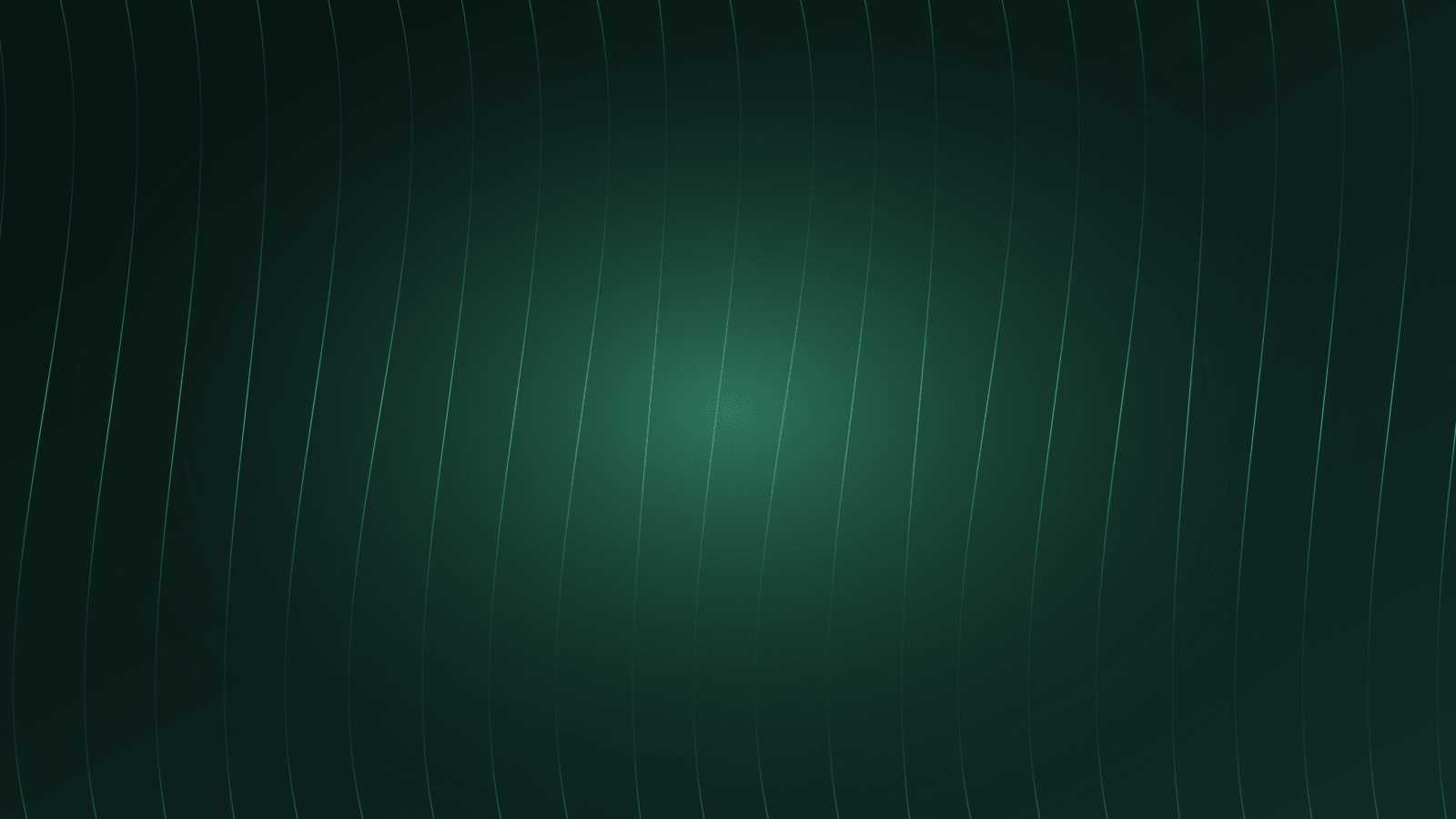 Vertical waves of green light flowing over a dark background