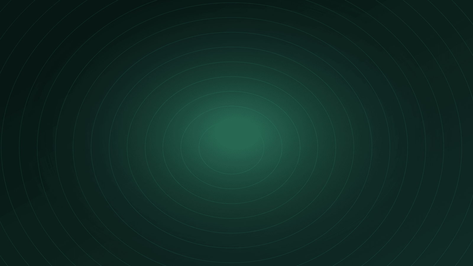Concentric rings of soft green light expanding from the center